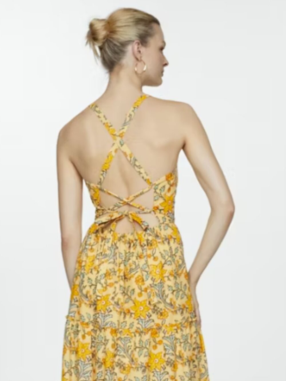 Mango Yellow Floral Tie Back Sundress